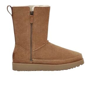 UGG Women’s Classic Zip Short Boots Tan Chestnut NWOB Sz 11